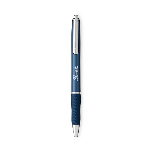 Sharpie S-Gel Premium Metal Barrel Gel Pen, Retractable, Medium 0.7mm, Black Ink, Midnight Blue Barrel, 12PK 2153653